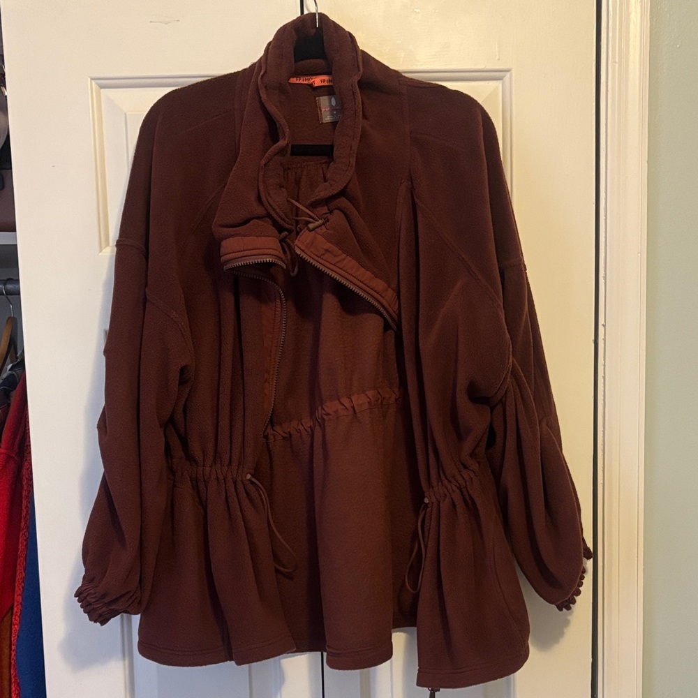 Free People Movement Brown Fleece Jacket